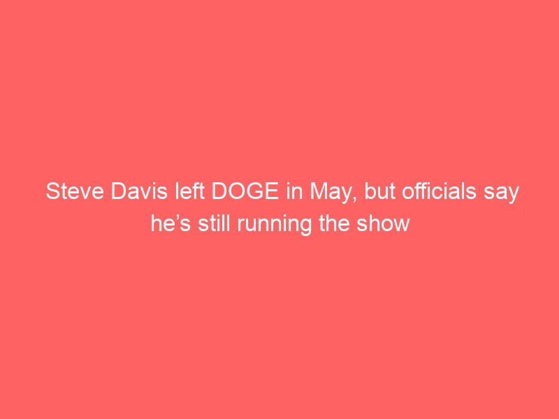 Steve Davis left DOGE in May, but officials say he’s still running the show